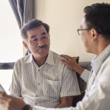 Doctor connecting with patient
