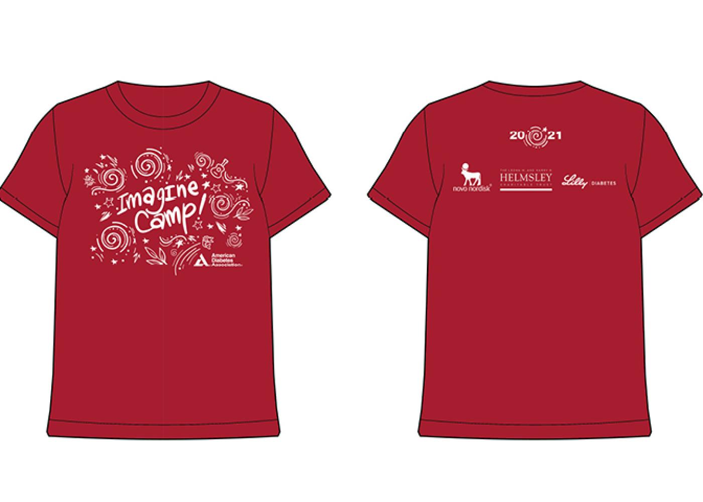 Front and back of Imagine Camp short sleeve shirt
